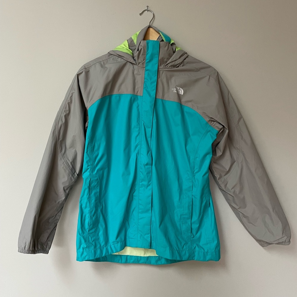 The North Face Kids' Teal & Gray Waterproof Rain Jacket